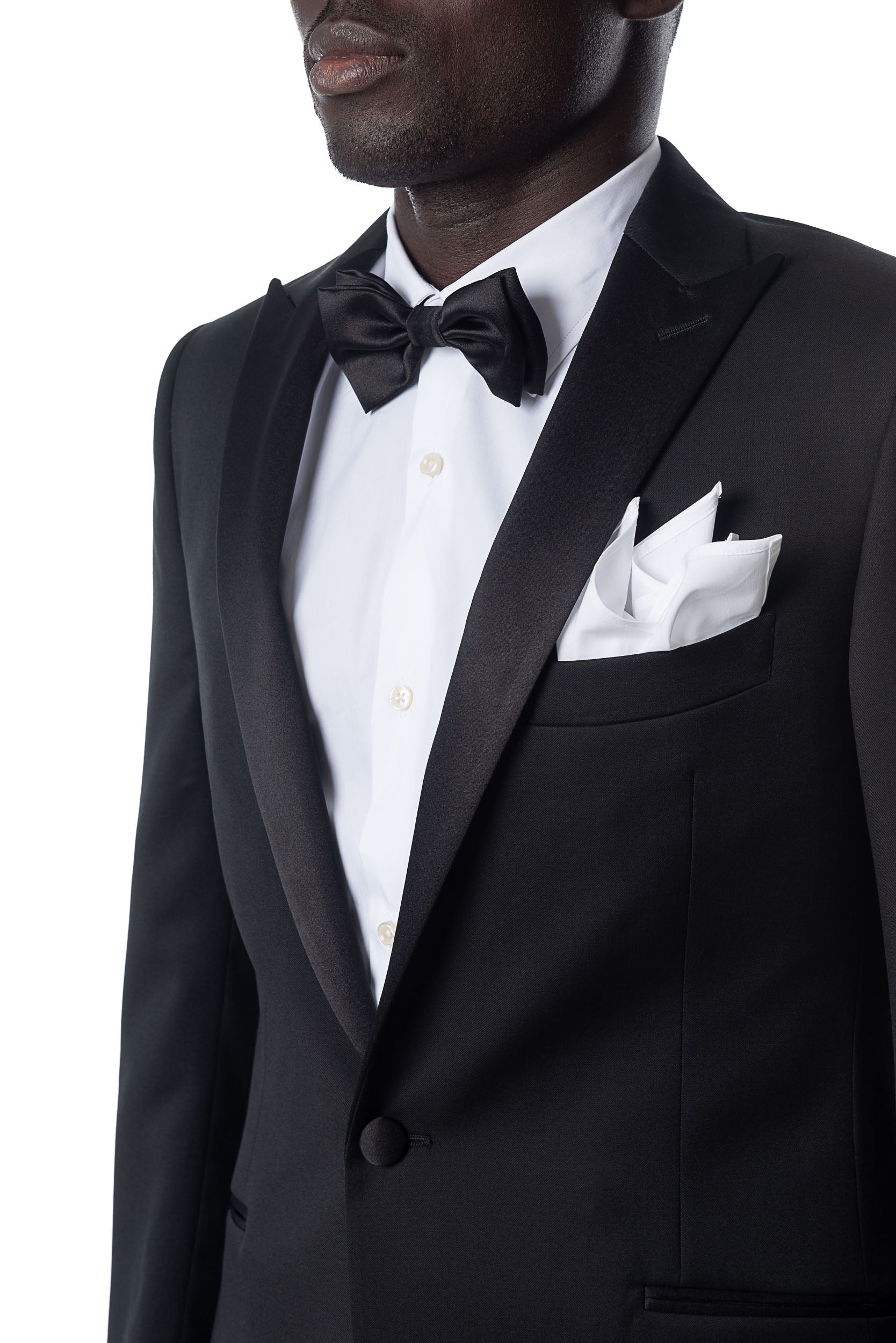 Black Tuxedo With Peak Lapels Made in Wool from the Vitale Barberis Canonico Woollen Mill.