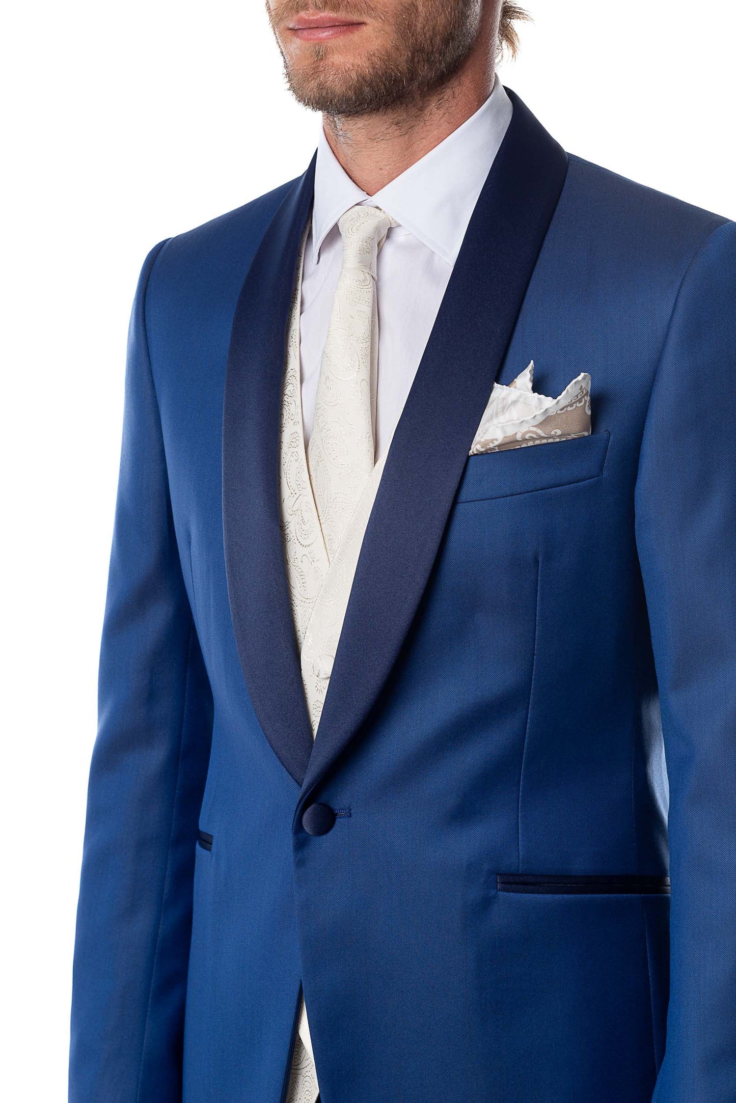 Royal Blue Tuxedo Jacket With Shawl Lapel